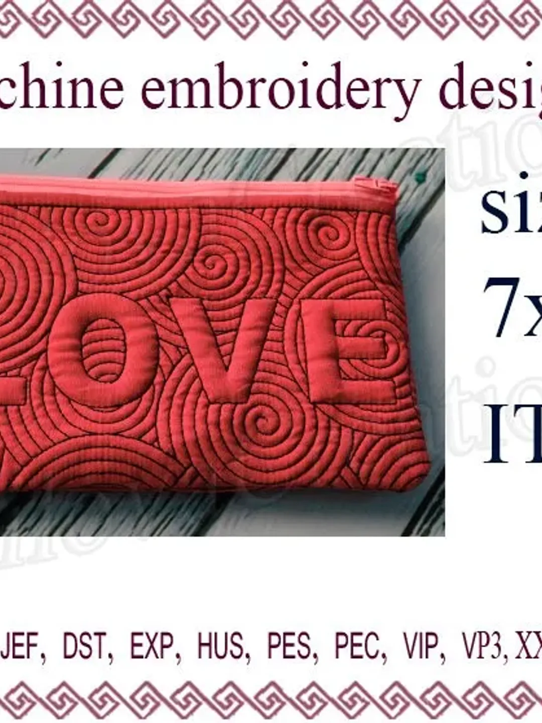 Machine embroidery designs .  zippered bag travel zip bag embroidery designs. ITH zippered bag Embroidery Design. File Instant Download