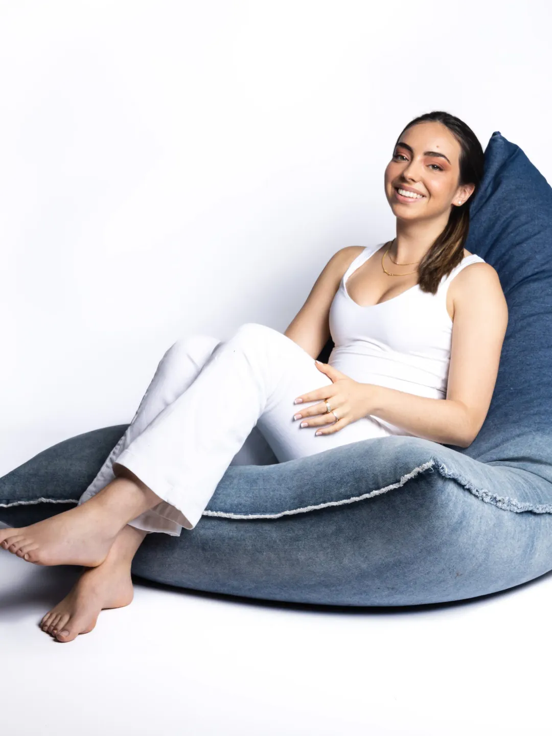 Modern Puff with filling included type Bean Bag - Giant Pouf of exclusive design for Salon - Children's Pouf XXL Light Grey