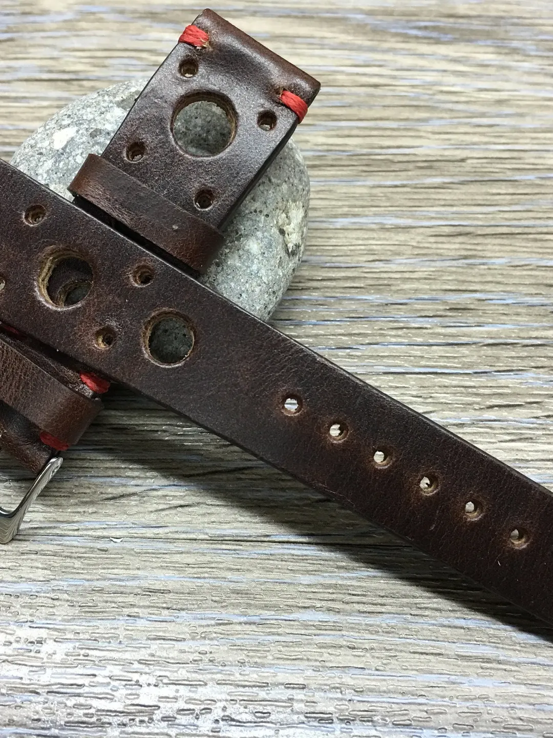 Leather watch strap, Rally Watch strap, Leather watch band, Racing watch band, BROWN watch strap, 20mm, 19mm watch strap, FREE SHIPPING