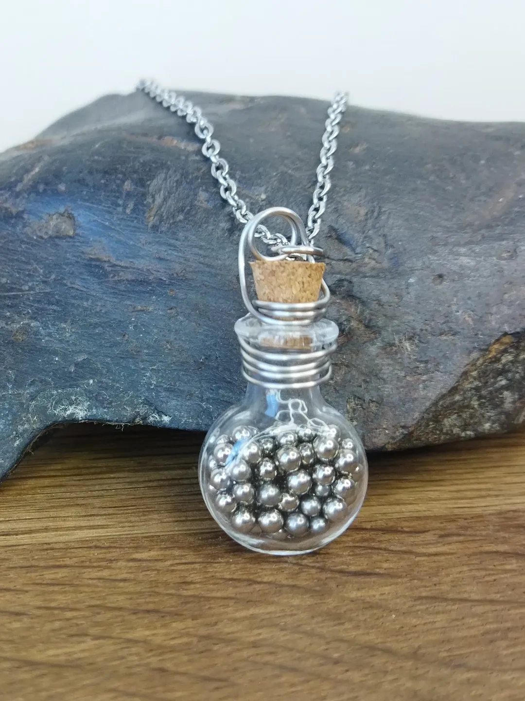 Glass botle necklace Industrial necklace Grunge necklace for men Terrarium necklace cyberpunk