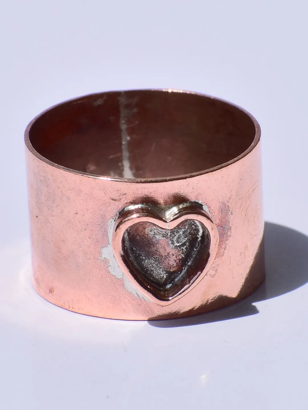 Copper Band Ring, Wide Band, Heart Band Ring, Handmade Band, Statement Ring, Gypsy Ring, Boho Ring Vintage Ring, Ring For Everyone, Gift Her