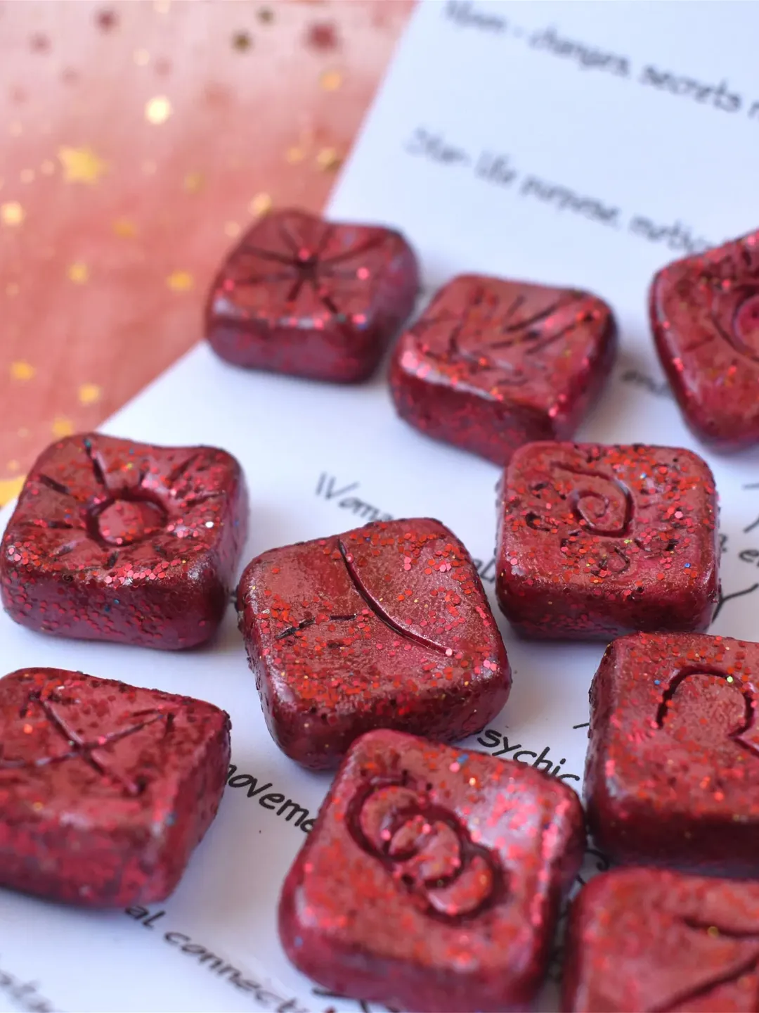 Red Witch Runes | Witch's Rune Set | Natural Runes | Traditional Witch ...