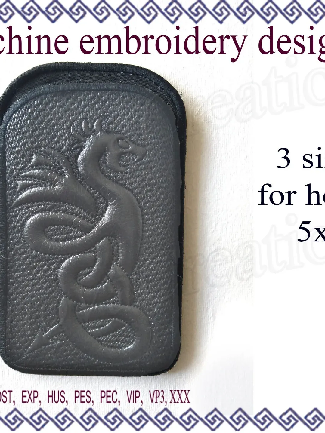 In the hoop Phone case Dragon Embroidery designs ITH for 5x7 Embroidery project