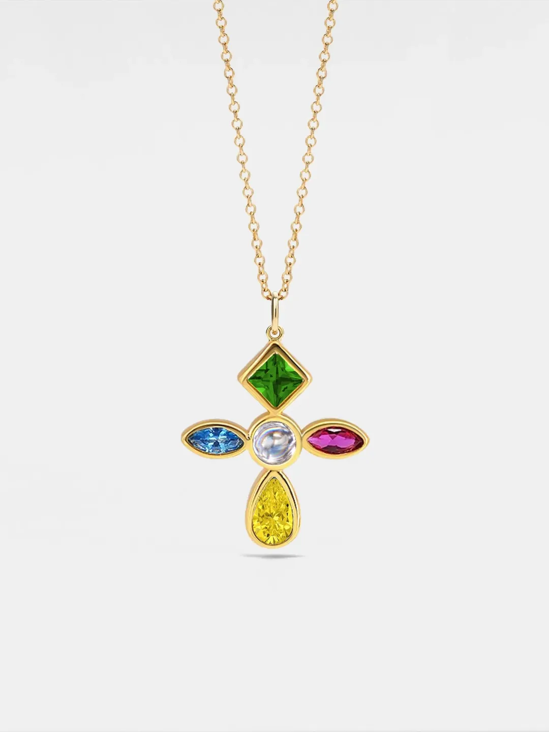 PERIMADE Cross Photo Projection Necklace • Personalized Picture Inside Pendant • Minimalist Pet Memorial Jewelry • Trendy Best Friend Gift