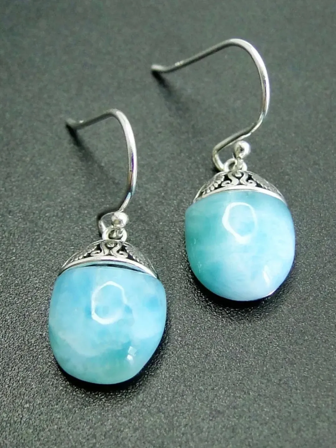 Larimar Earrings, Real Larimar Drop Earrings, Larimar Stone Earrings, Larimar Jewellery, Larimar Drop Earrings, Gemstone Earrings, Larimar