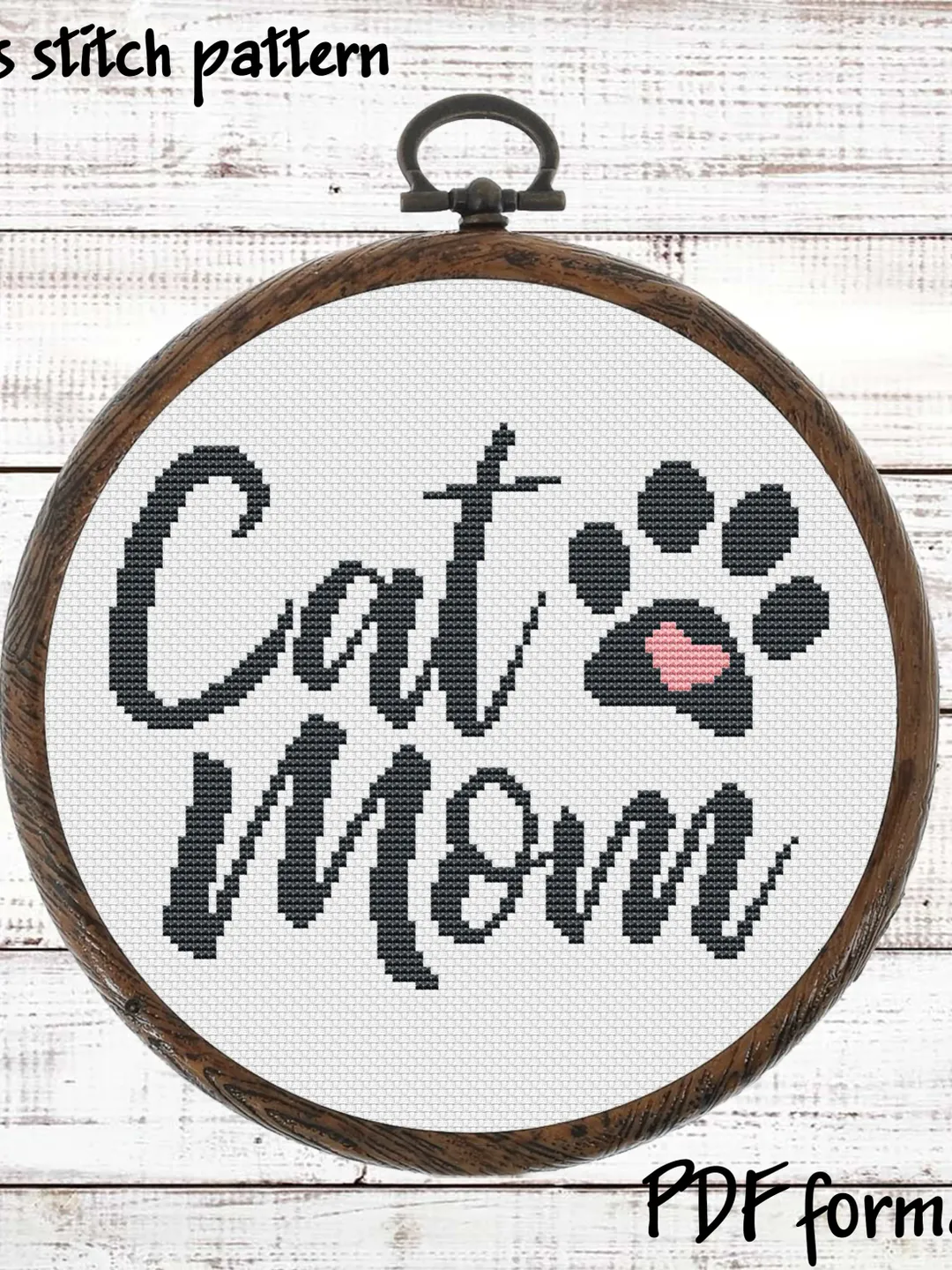 Cat mom Cross Stitch Pattern PDF, Cat lover Cross Stitch design, Mothers Day Cross Stitch Pattern Modern