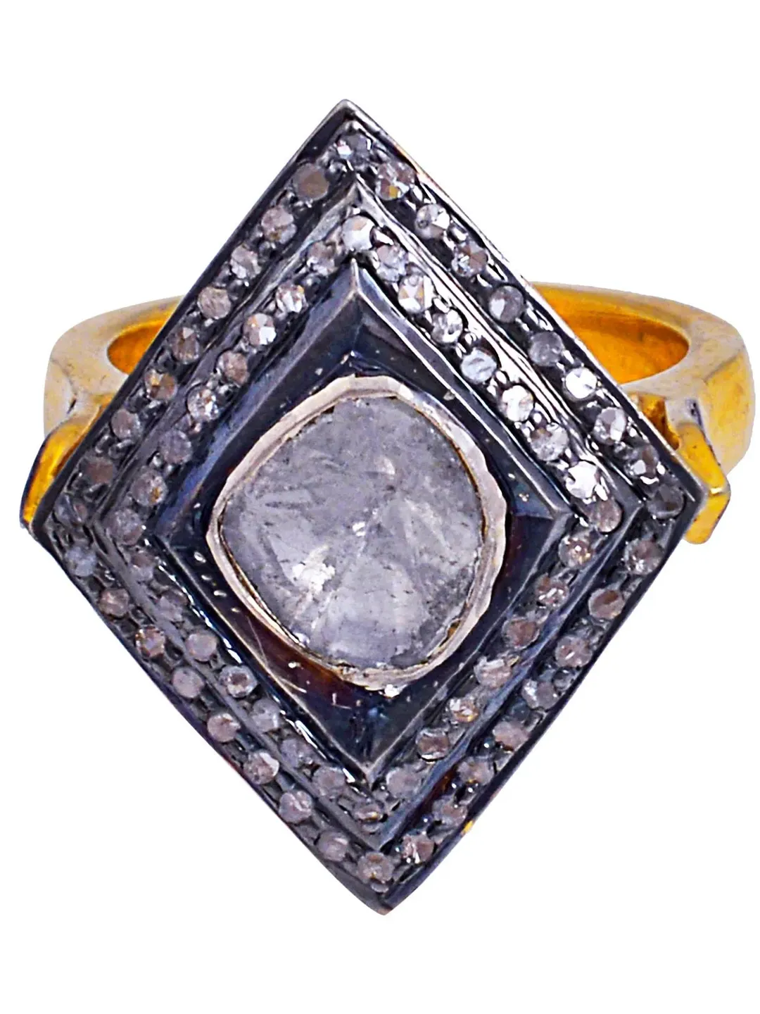 Natural Polki Diamond Ring, Sterling Silver Ring, Diamond Ring, Engagement Ring, Women Ring, Polki Jewelry, Diamond Polki, Victorian Jewelry