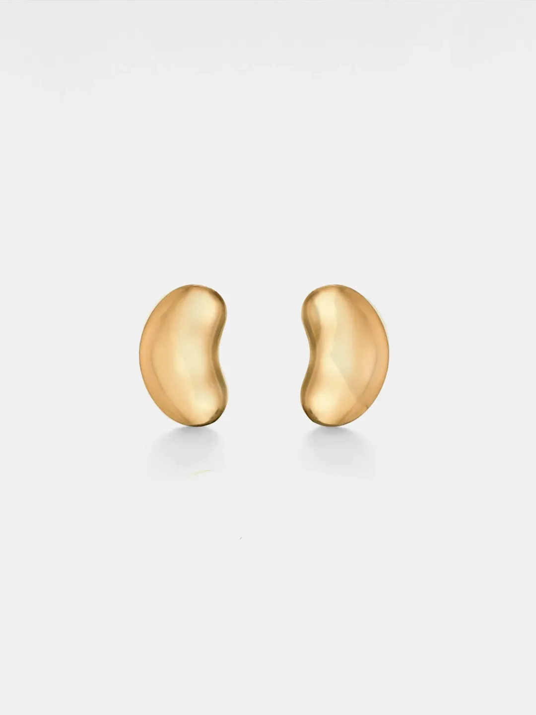 PERIMADE Dainty Bean Stud Earrings • Elegant Cute Gold Bean Earrings •  Sterling Silver Minimalist Jewelry • Trendy Best Friend Gift