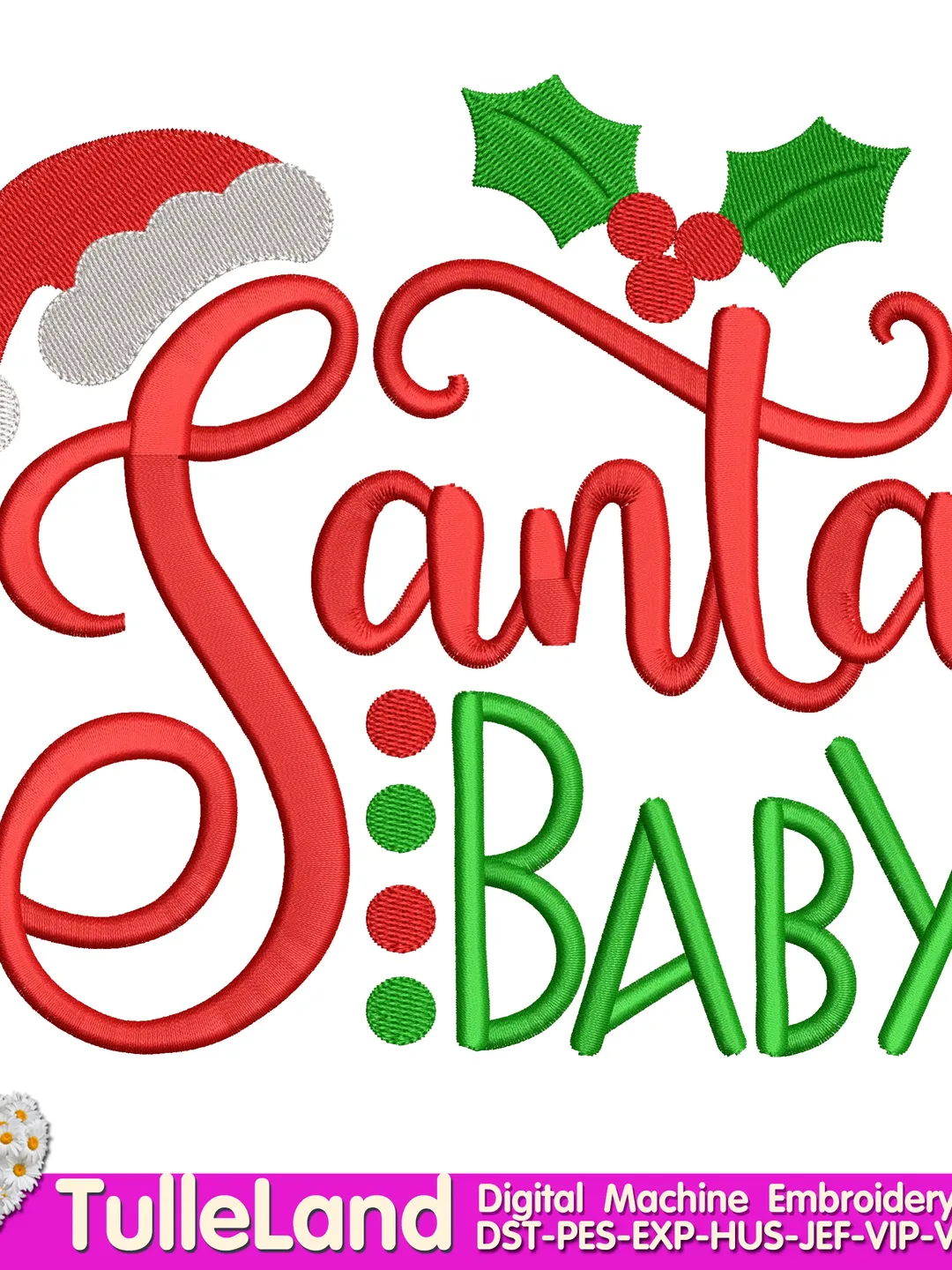 Christmas Santa Baby 1st Christmas Baby Santa Design applique for Machine Embroidery