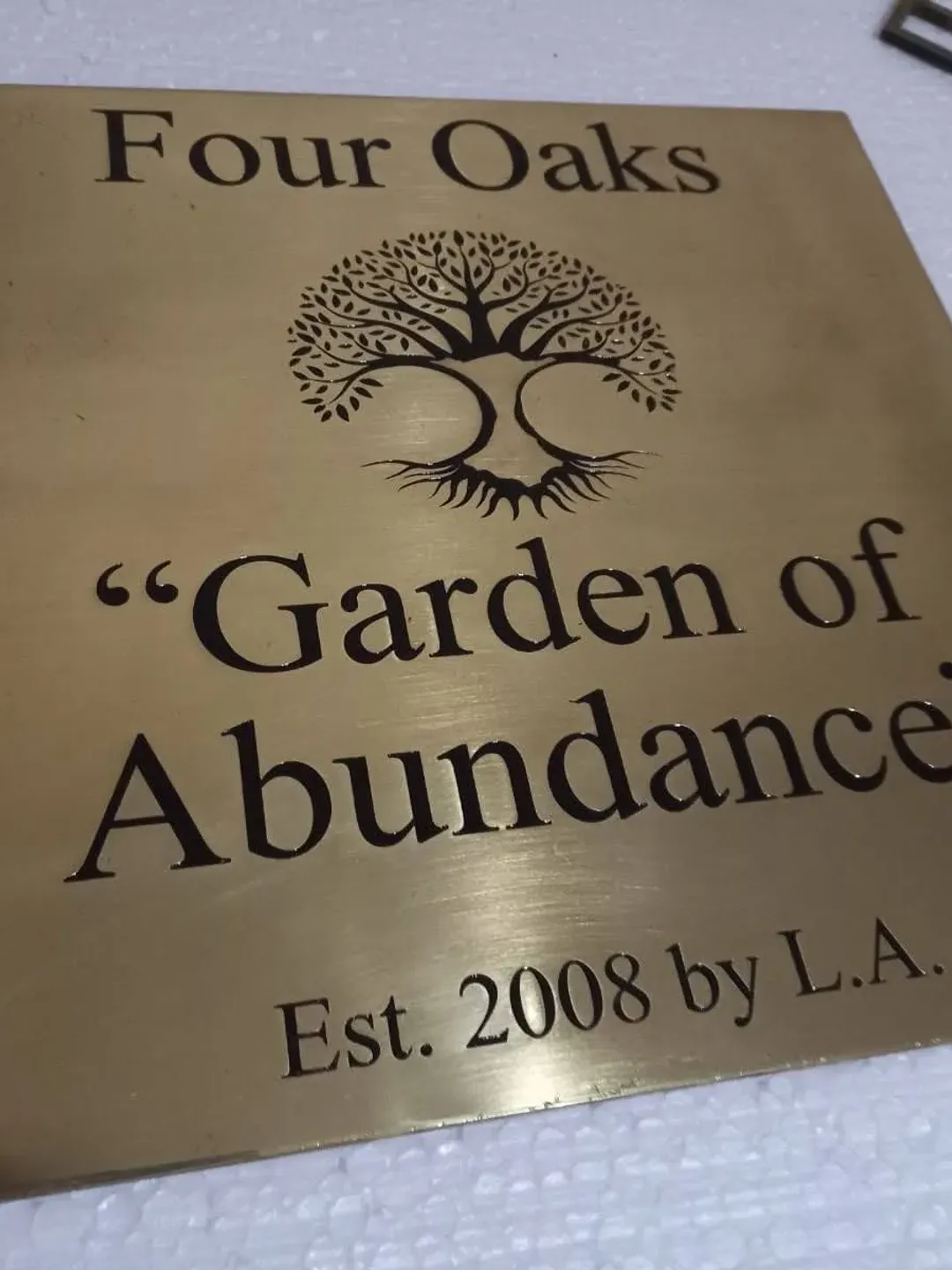 Brushed Brass Plaque Sign - Engraved Cast Brass Sign - Custom Plaque Brass Sign