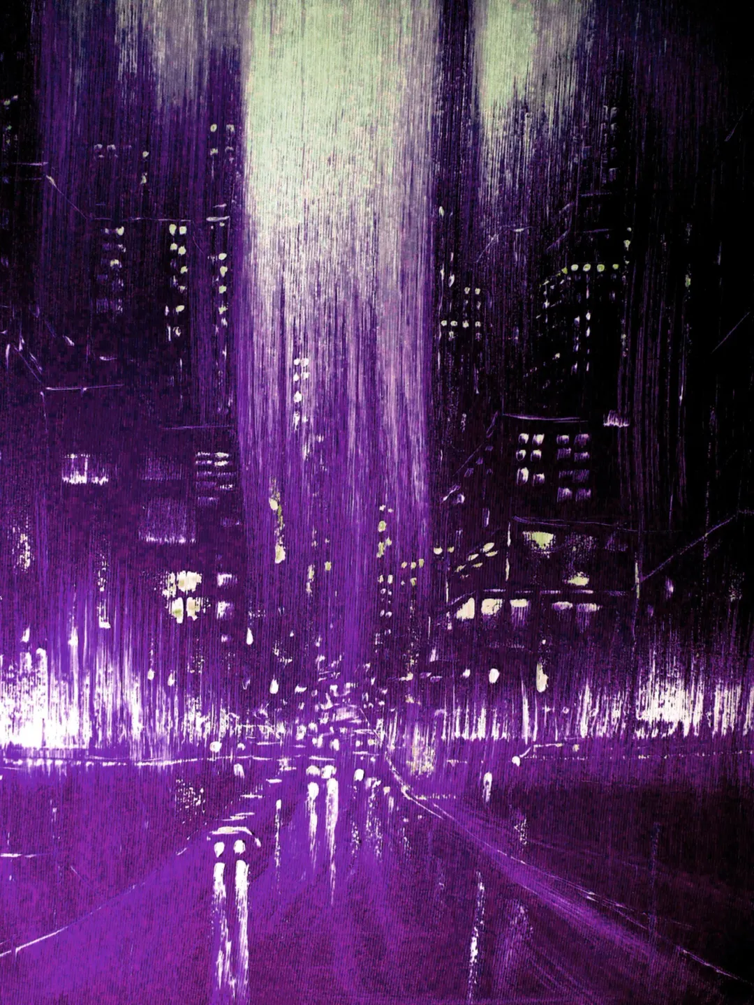 Vaporwave Painting ORIGINAL OIL PAINTING on Canvas, Modern Synthwave City Original Art by "Walperion Paintings"