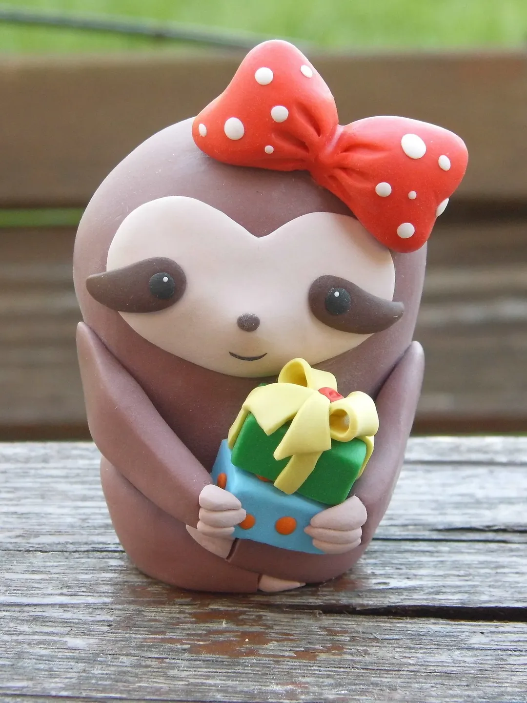 Custom Birthday Cake Topper Figurine, Birthday Cake Topper Sloth, Polymer Clay Cake Topper for Birthday Personalized Sloth Cake Topper gift