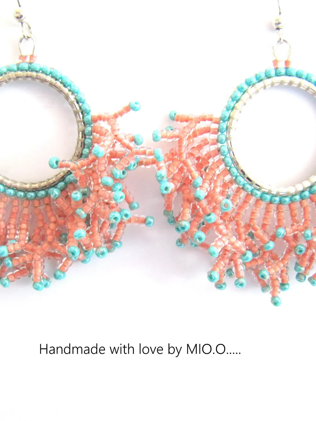 Earrings, dangle earrings, boho earrings, pearl earrings, rocailles dangle earrings, boho jewelry, multicolor earrings, multicolor jewelry