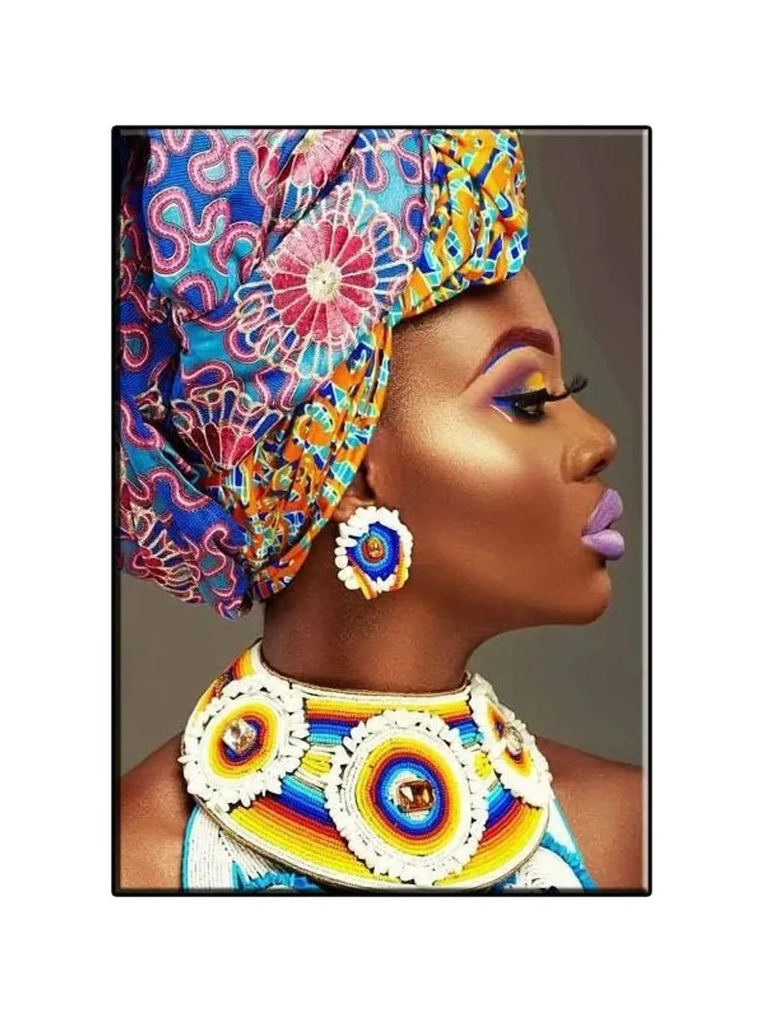 Dark Woman picture Print on Canvas , Floating Frame Option, Modern Wall Art, Extra Large Canvas Wall Art