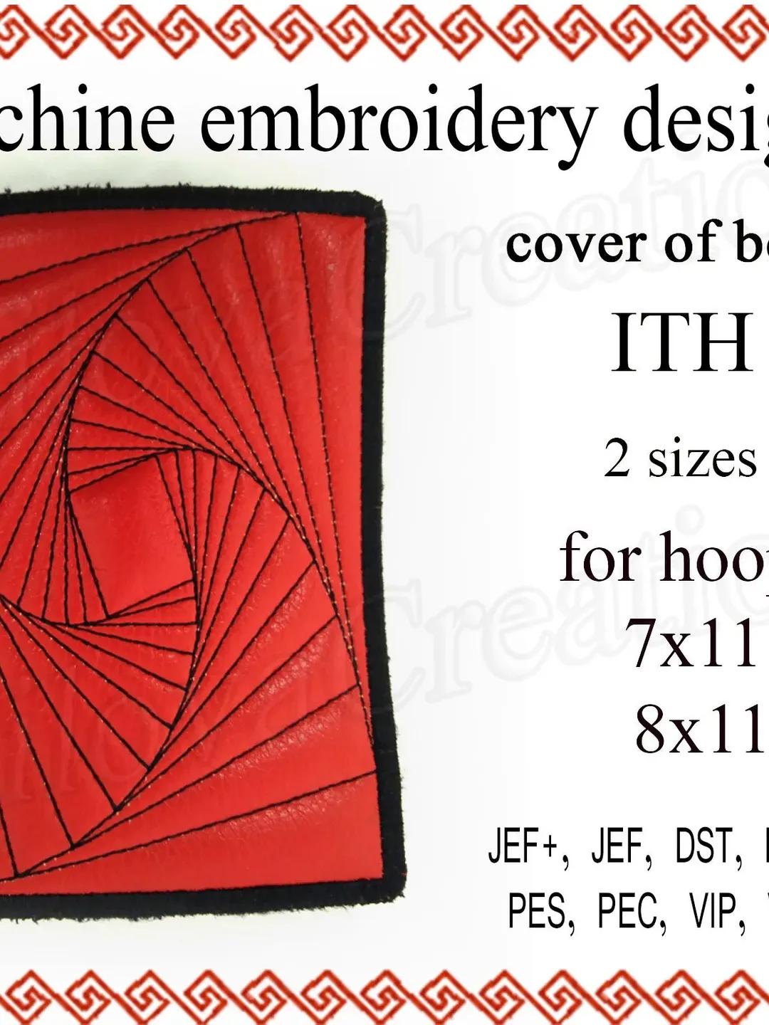 Notebook cover in the hoop Embroidery design ITH book cover embroidery project