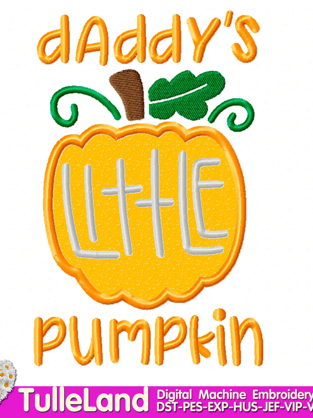 Halloween Little Pumpkin Machine embroidery applique design
