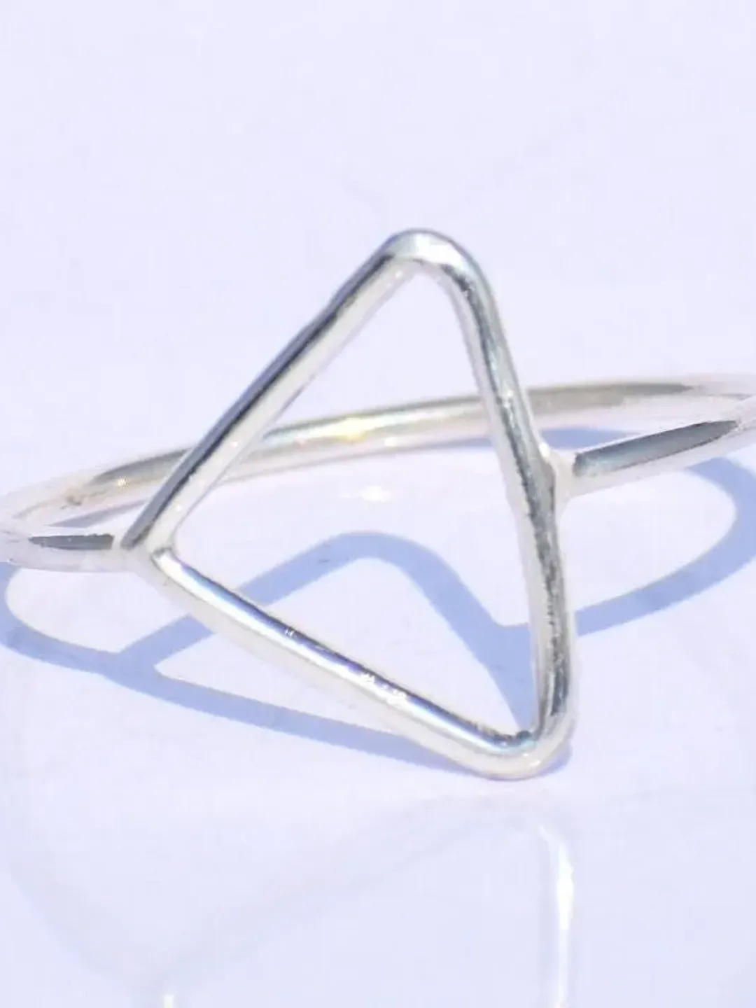 Silver Hollow Ring, Silver Triangle Ring, Silver Geometric Ring, Handmade Ring, 925 Sterling Silver Ring, Silver Dainty Ring, Ring For Women
