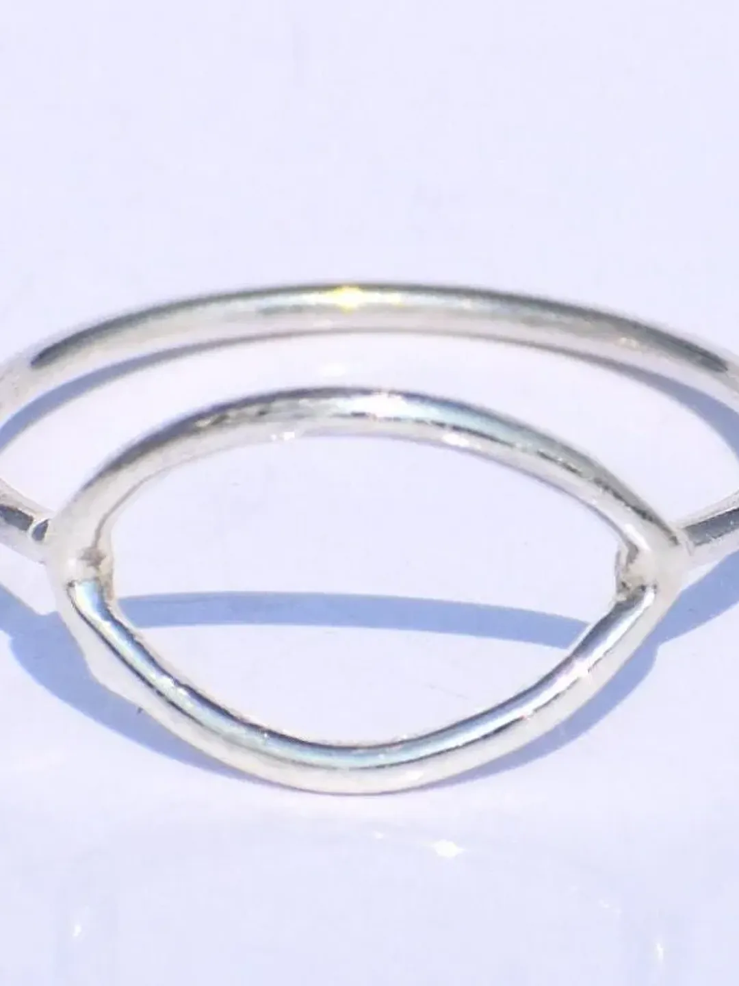 Silver Hollow Ring, Thin Silver Ring, Handmade Ring, Unisex Jewelry, 925 Sterling Silver Ring, Silver Knuckle Ring, Promise Ring, Boho Gift