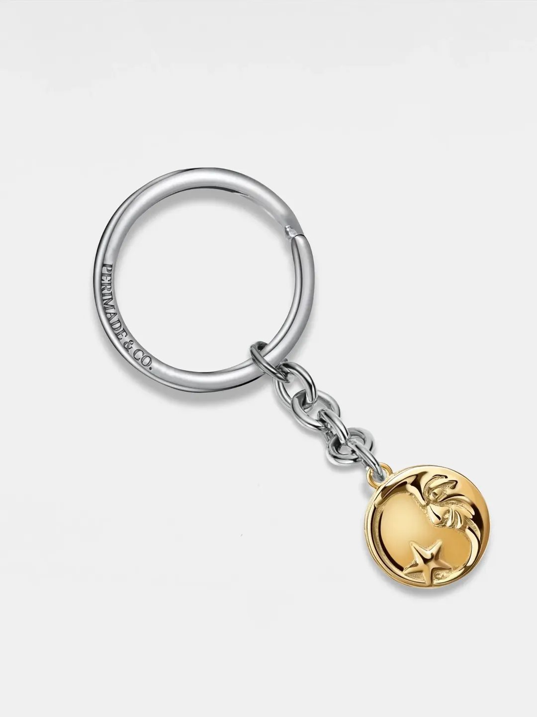 PERIMADE Moon Photo Locket Keychain • Personalized Picture Locket Key Ring • Sterling Silver Keepsake Jewelry • Trendy Best Friend Gift