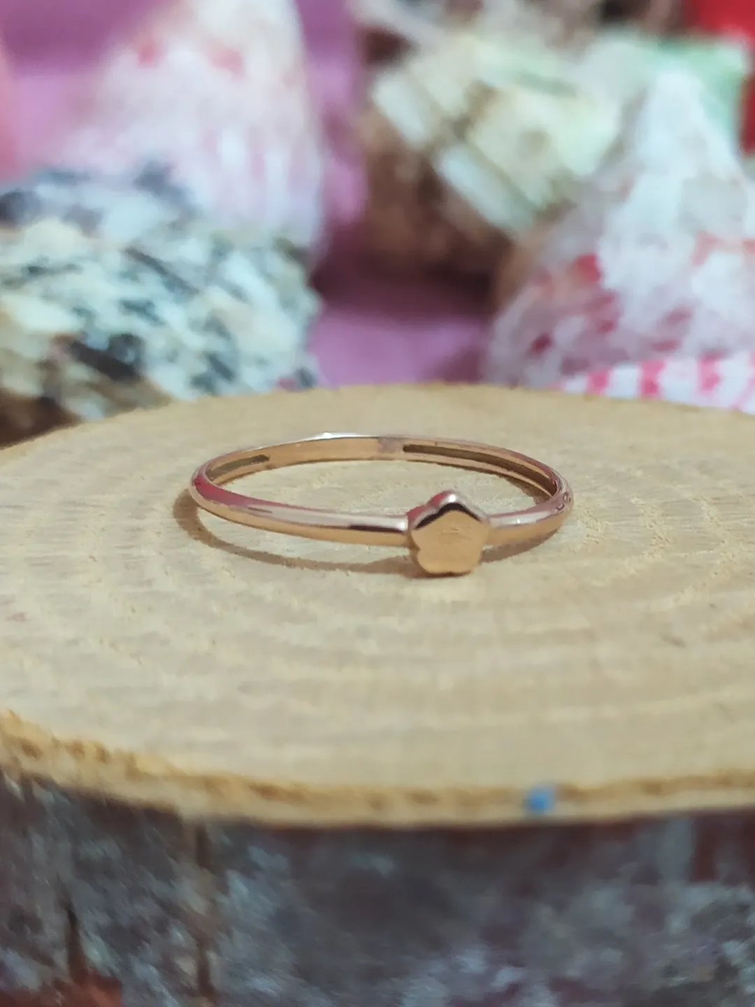 14K Gold Stackable Plain Flower Ring for Women, Minimalistic, Stylish, Trendy, Gift for Her, Anniversary, Valentines,Half Eternity,