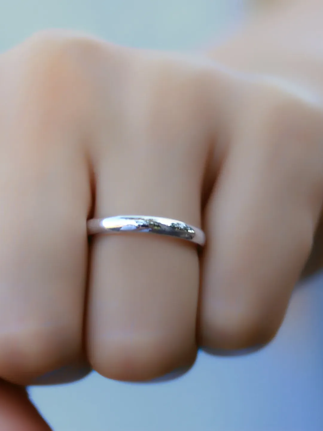 PLATINUM RING BAND | Women Classic Wedding Ring | Dome Wedding Ring For Women | Women Wedding Gift | Minimalist Engagement Jewelry