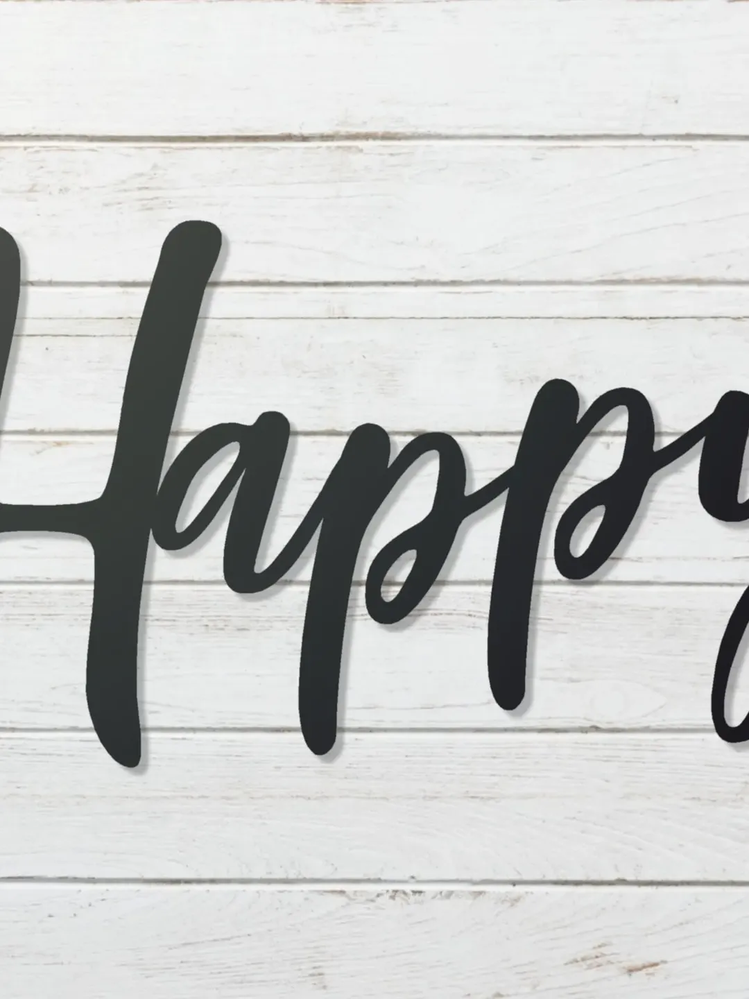 Happy Metal Sign, Happy Decorative Word Sign, Home Decor