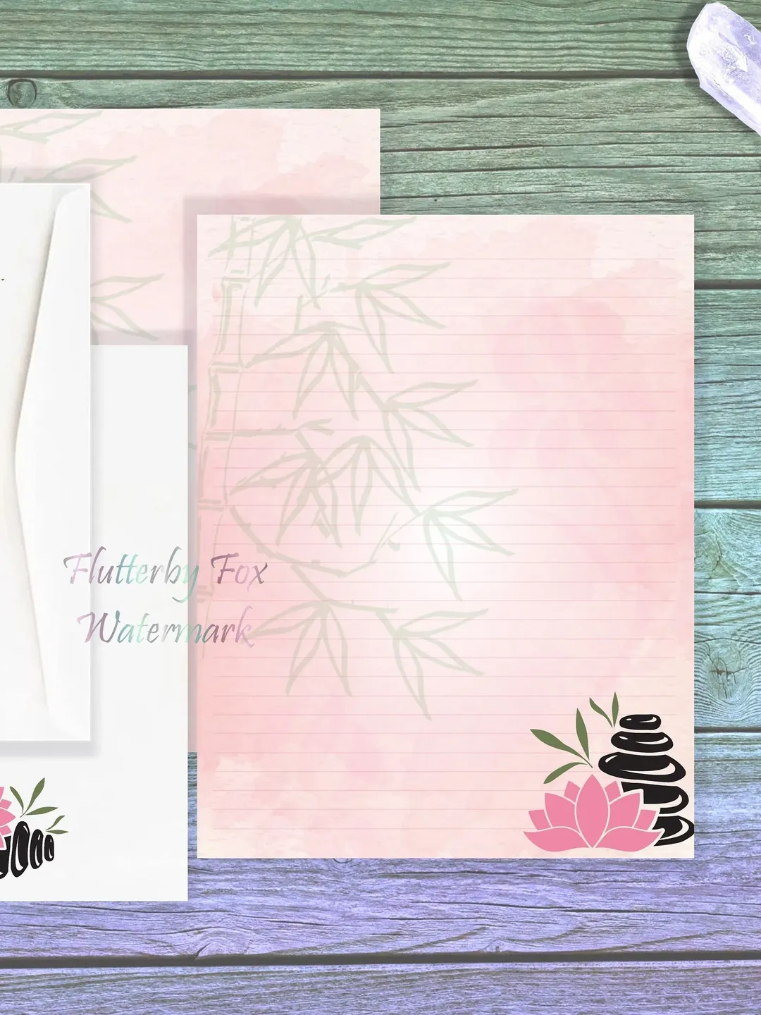 Zen Balancing Stones Paper | Zen Stationery Pages | Feng Shui Writing Paper | Meditation Journal | Junk Journal | Letter Writing | Zen Page