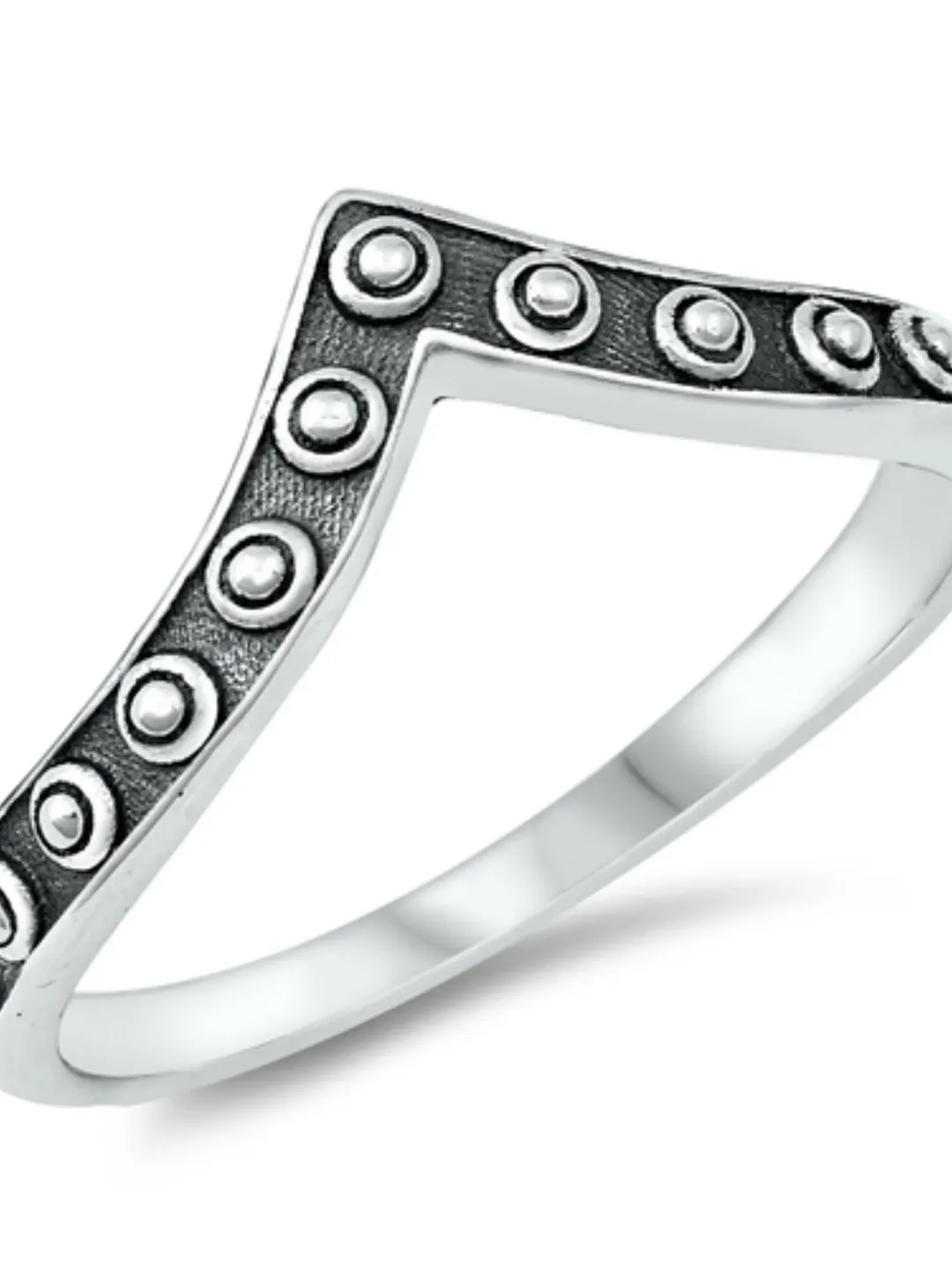 Thumb Ring Sterling Silver Thumb Ring Chevron V Toe Ring Pinky Ring Gift for Women Antique Patina Size 4 to 11