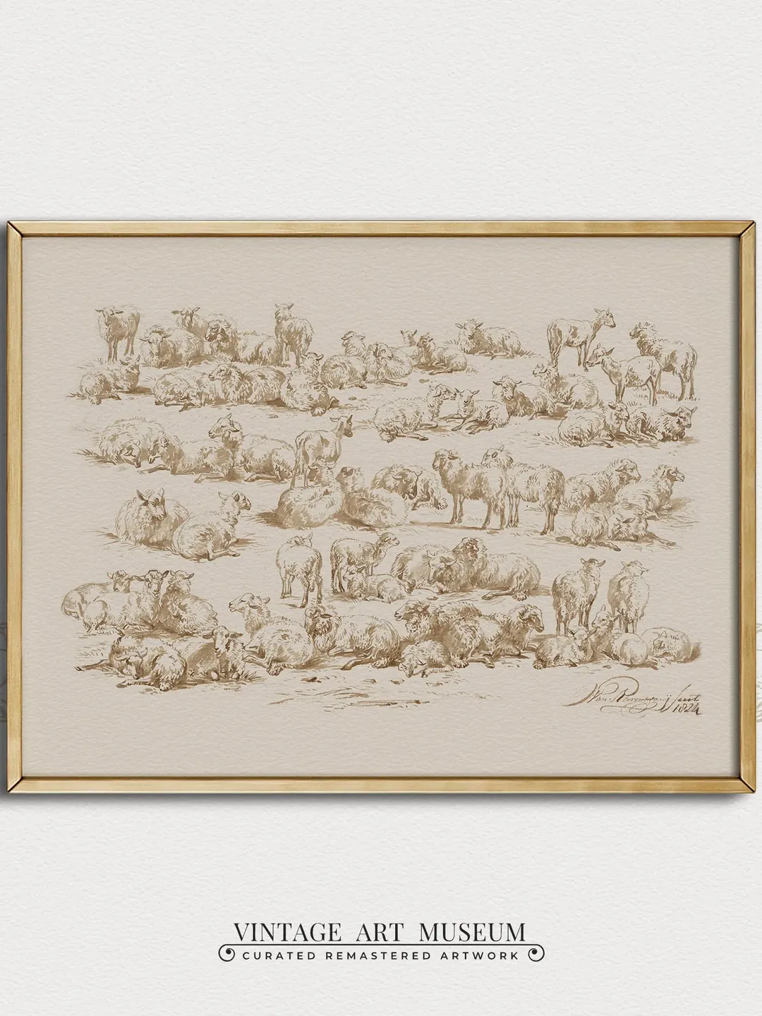 Sheep Painting Vintage Print, Antique Cattle Art Farm Animal, PRINTABLE ...