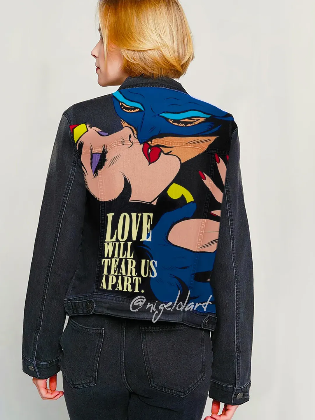 Superman, Wonder Woman, Painted Denim Jacket Handmade Custom denim jacket Personalized jean jackets Dc comics
