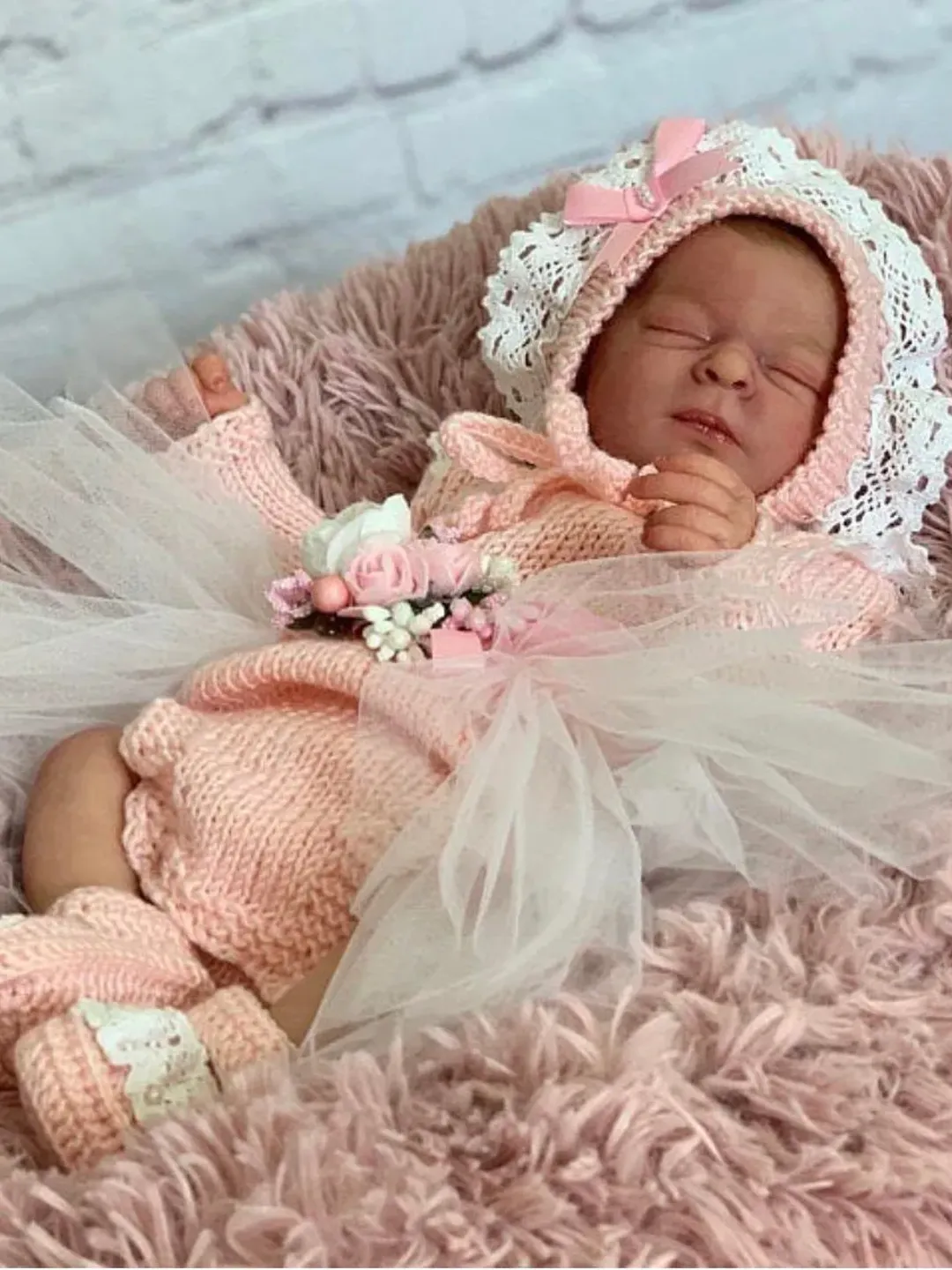 Knitting romper for baby girl. Knitting pink clothing set for baby girl. Take home outfit for girl. Newborn baby clothing set. Tutu romper.