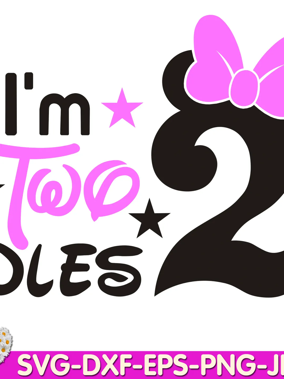 Oh Toodles, I'm TWO Mouse Birthday TWOdles 2nd  Second  Birthday Digital design Cricut svg dxf eps png ipg pdf cut file