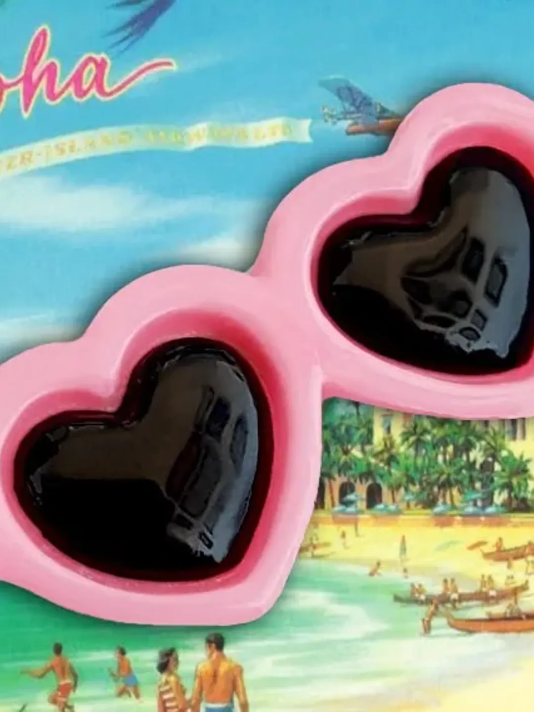 Heart Shaped Glasses - Set - 50s Jewelry - Retro Jewelry - Heart Shaped Shades - Heart Shaped Glasses Brooch & Necklace - Glitter Paradise®