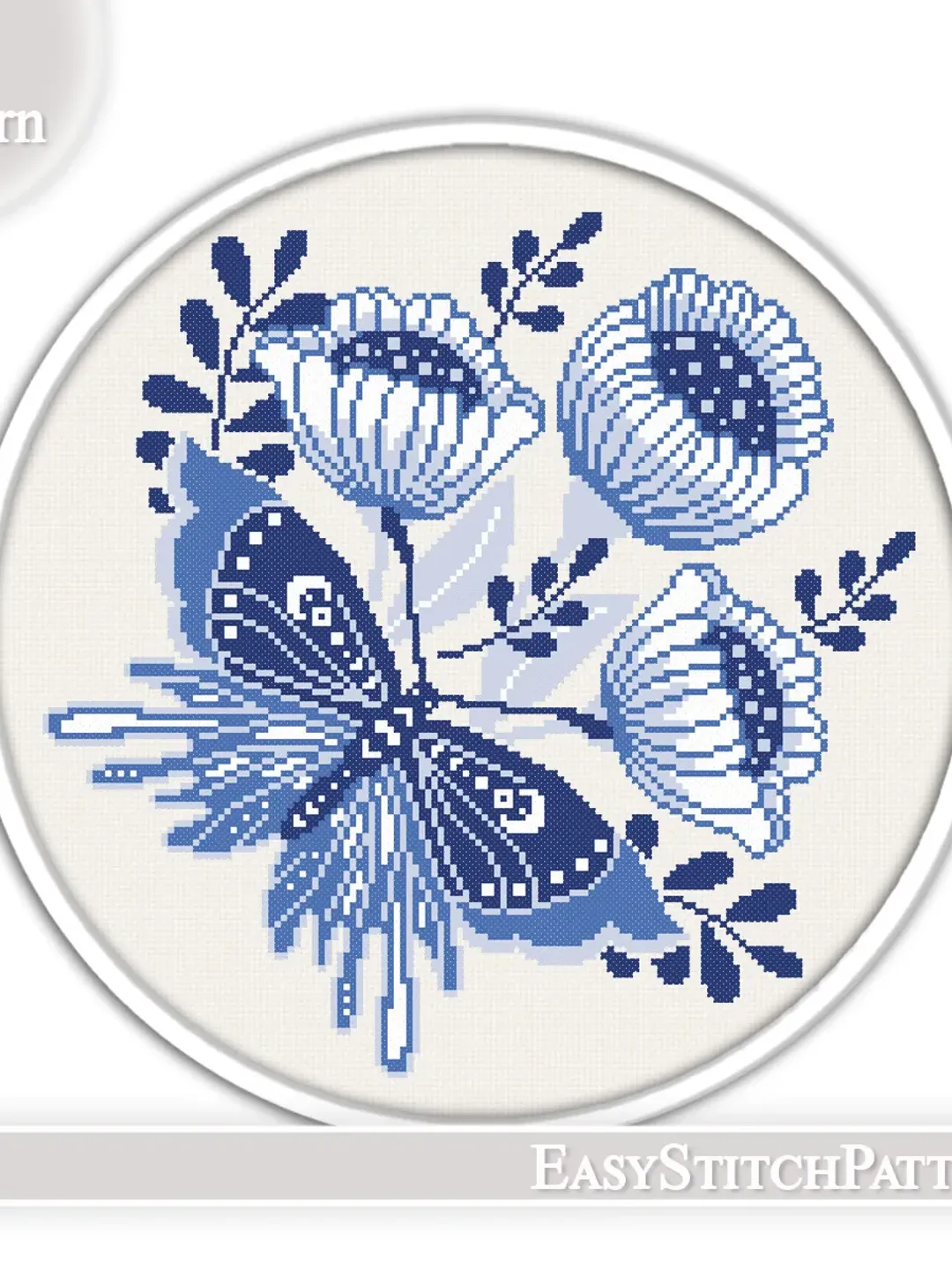 Butterfly Cross Stitch Pattern. Boho cross stitch pattern. Modern cross stitch.