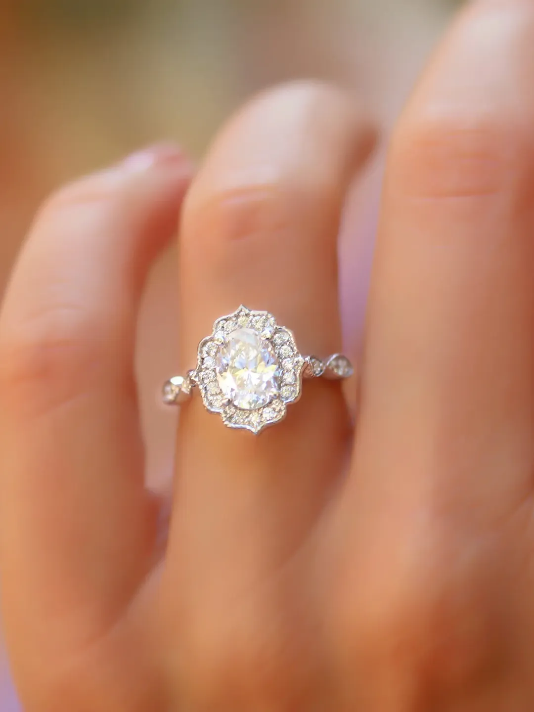 OVAL MOISSANITE RING | Oval Cut 1.5 Ct Moissanite Diamond Engagement Ring Band | 14k Gold Natural Diamond Ring Band | Gift For Engagement