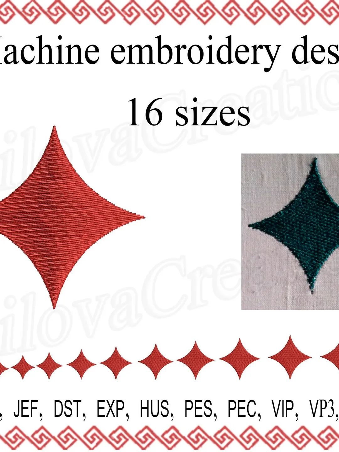 Rhombus embroidery design. Mini Shapes embroidery designs
