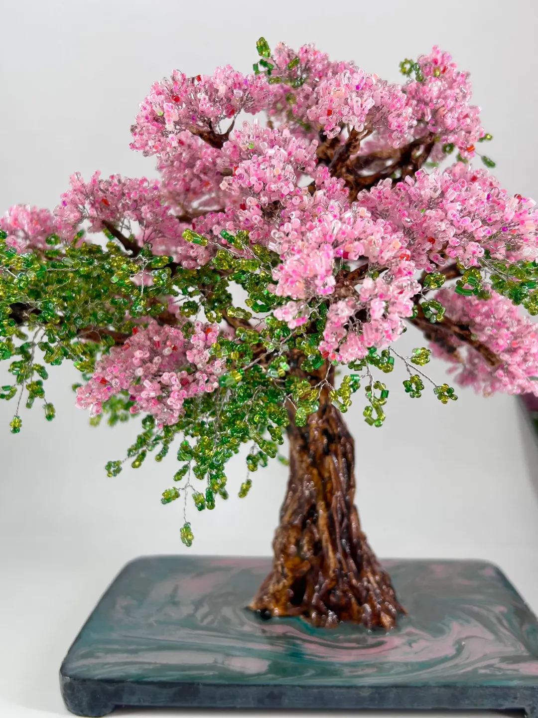 Beaded azalea blossom tree | tree ornament | art | realistic tree ...