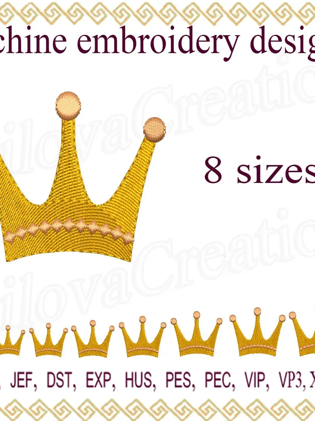Crown Embroidery Design Corona Machine Embroidery Design Tiara embroidery Princess Crown Design  diadem Fairy  Embroidery Design. Mini Crown