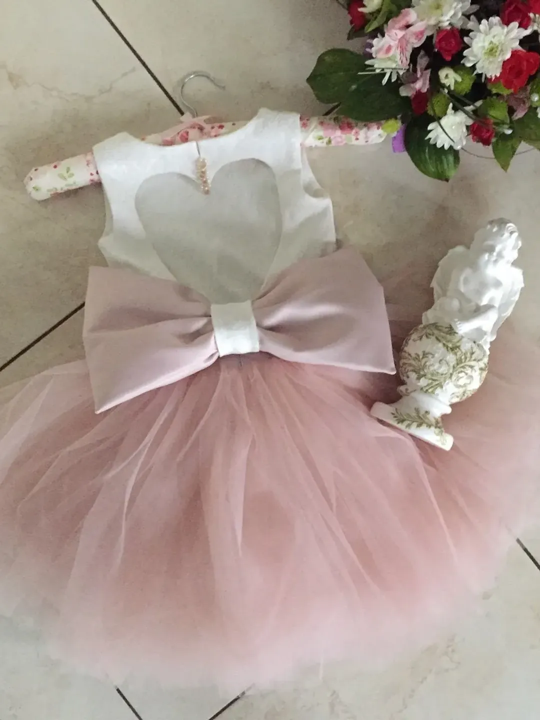 Dress for girl. Dress for baby. Hand made dress. Dress for birthday. Gift for girl. White and pink dress. Dress with bow. Princess dress .
