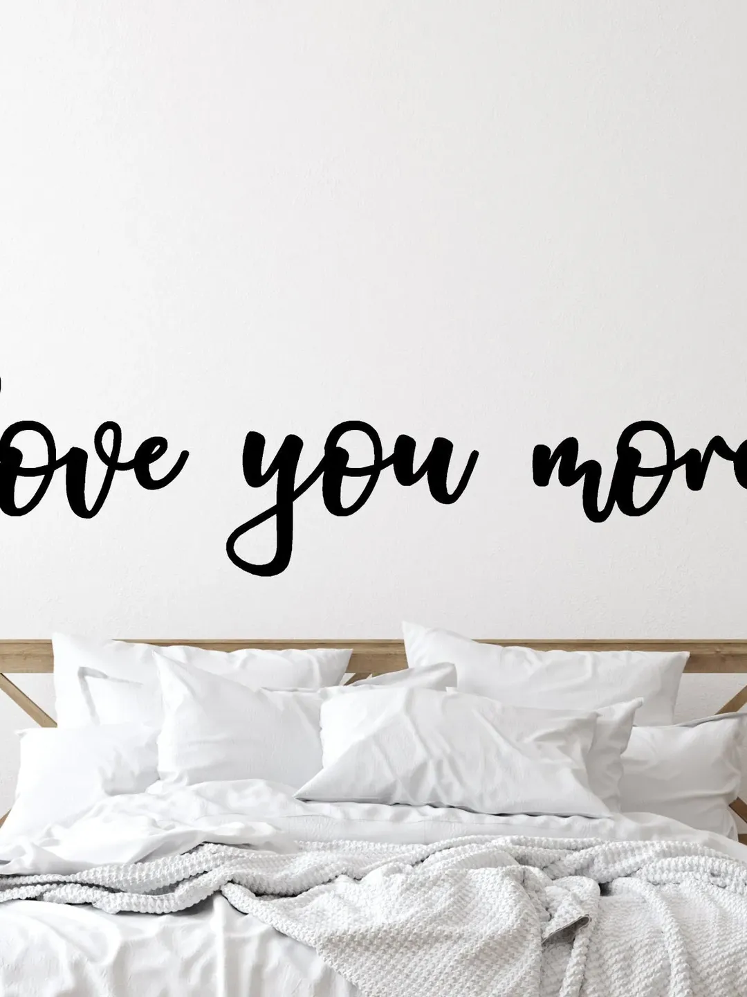 Love You More Metal Wall Decor, Bedroom wall decor, Metal Word Sign, Family Room Decor, Wedding Gift, Anniversary Gift, Valentines Day Gift