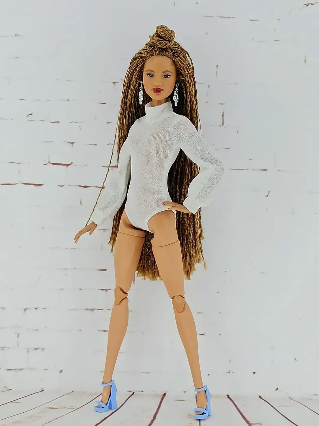 トップス andmary barbie body suit white Original Mattel Barbie Signature Dolls Looks Tall Blonde