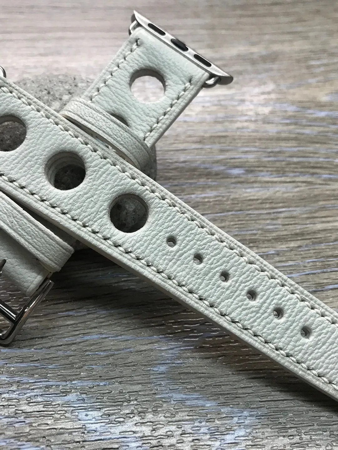 Apple Watch Band, Single Tour Rallye, Apple Watch 40mm, Leather Watch Band, Apple Watch 42mm 44mm, Apple Watch Strap, Cream White, iwatch