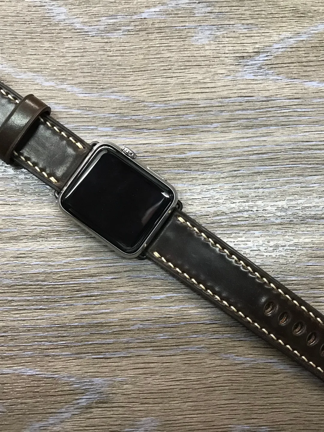 Apple Watch Band, Apple Watch Strap, Horween Shell Cordovan, DK Cognac, leather watch band, Apple Watch 38mm, 42mm, Series 3, FREE SHIPPING