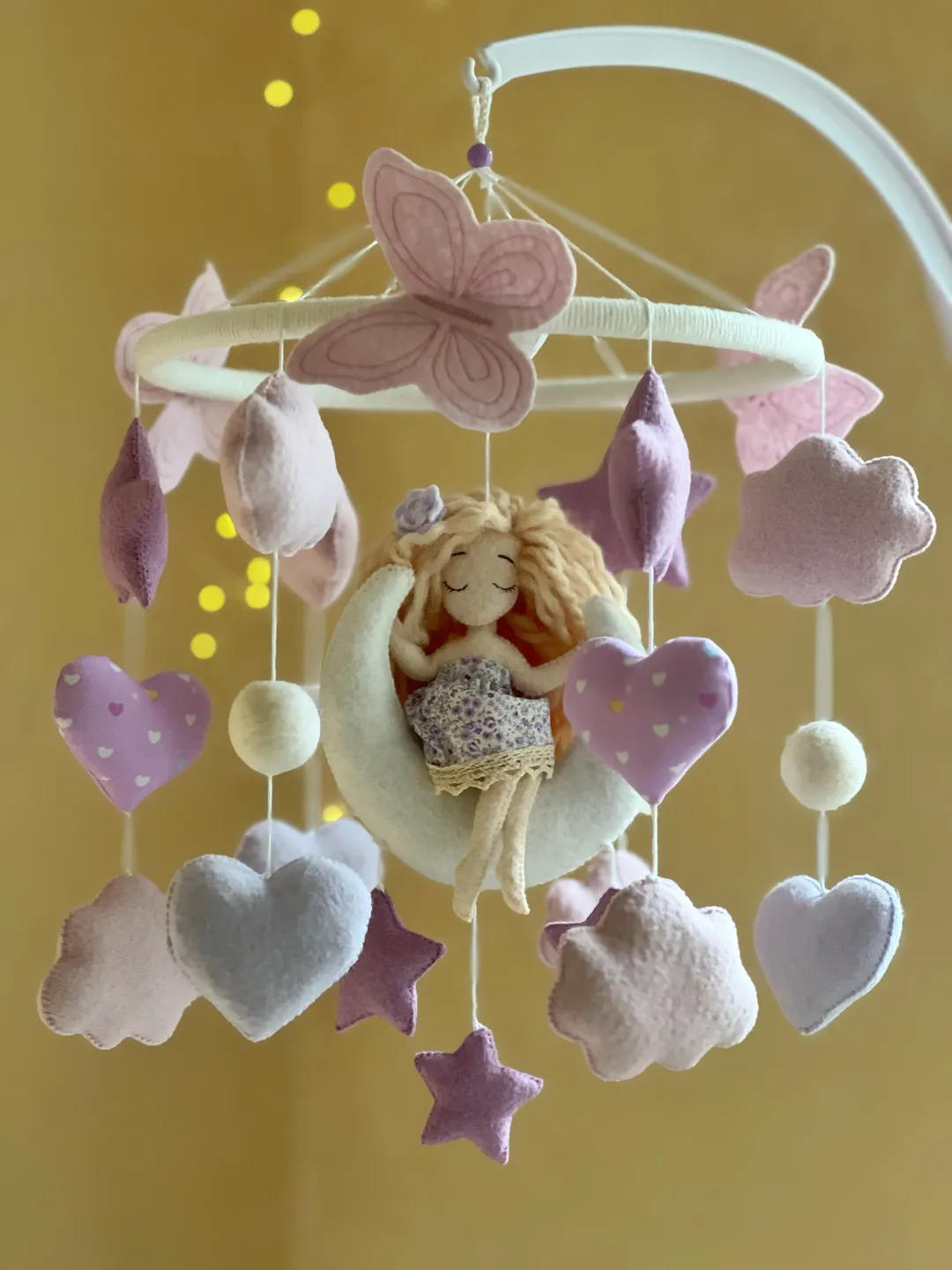 Crib mobile girl, baby mobile, baby girl mobile, felt mobile cot, nursery mobile kid, baby shower gift, girl mobile bebe