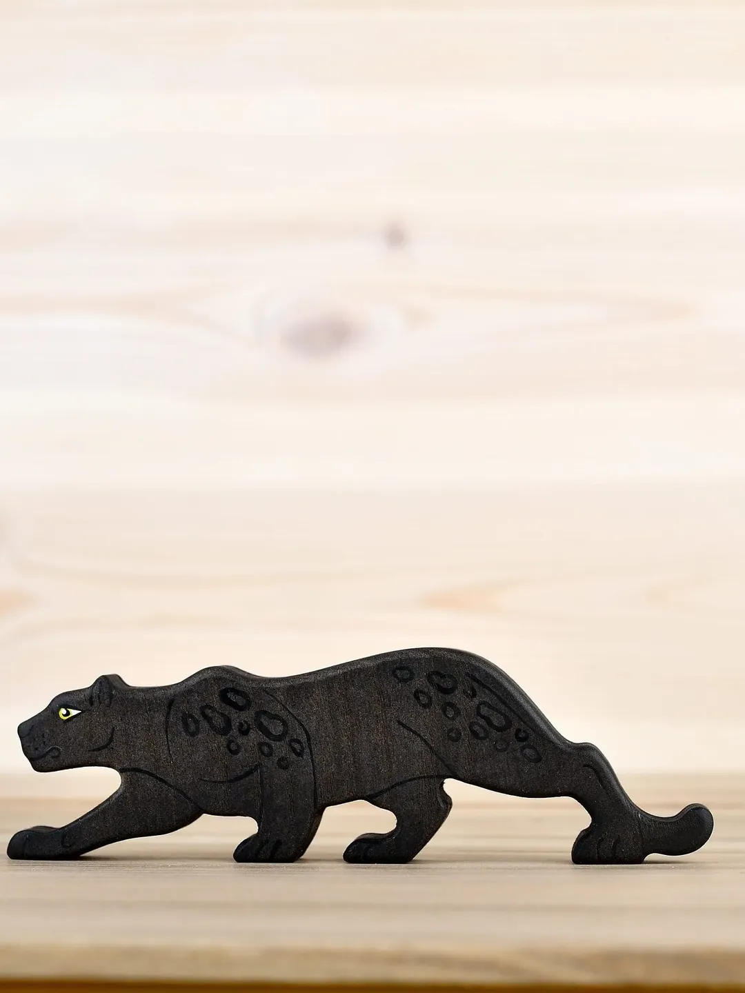 Wooden toy Panther figurine African animal toys Safari animals