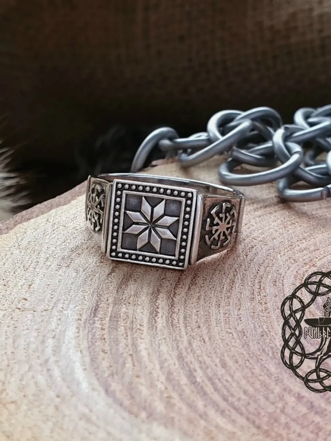 Alatyr Ring Sterling Silver Ring, Slavic Ring, Slavic Protection Ring, Symbol of Life Pagan, Slavic Jewelry, Viking ring