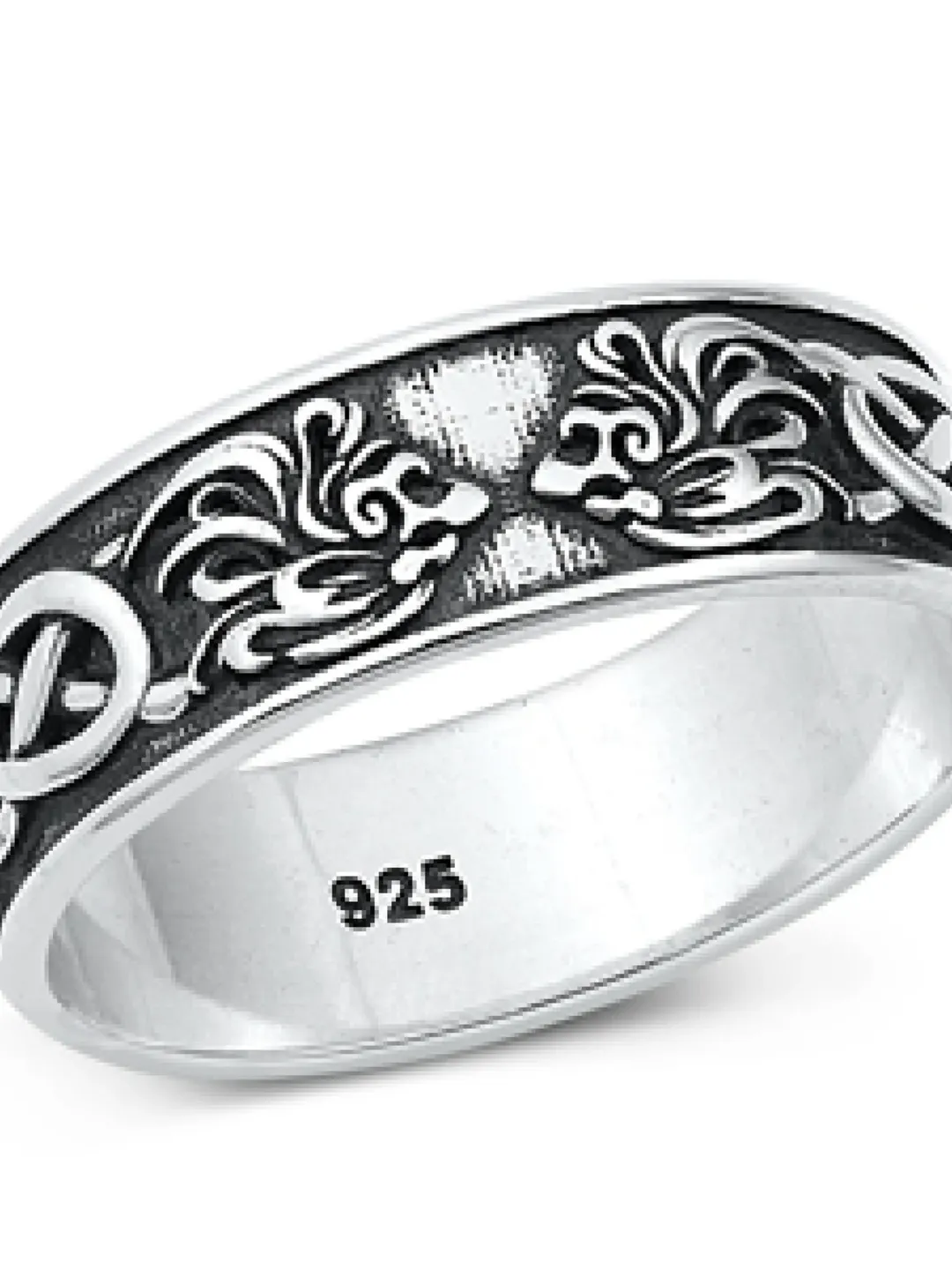 Thumb Ring, Sterling Silver Celtic Ring, Celtic thumb ring, Patina and Sterling silver ring for Women and Men Size  6 to 12