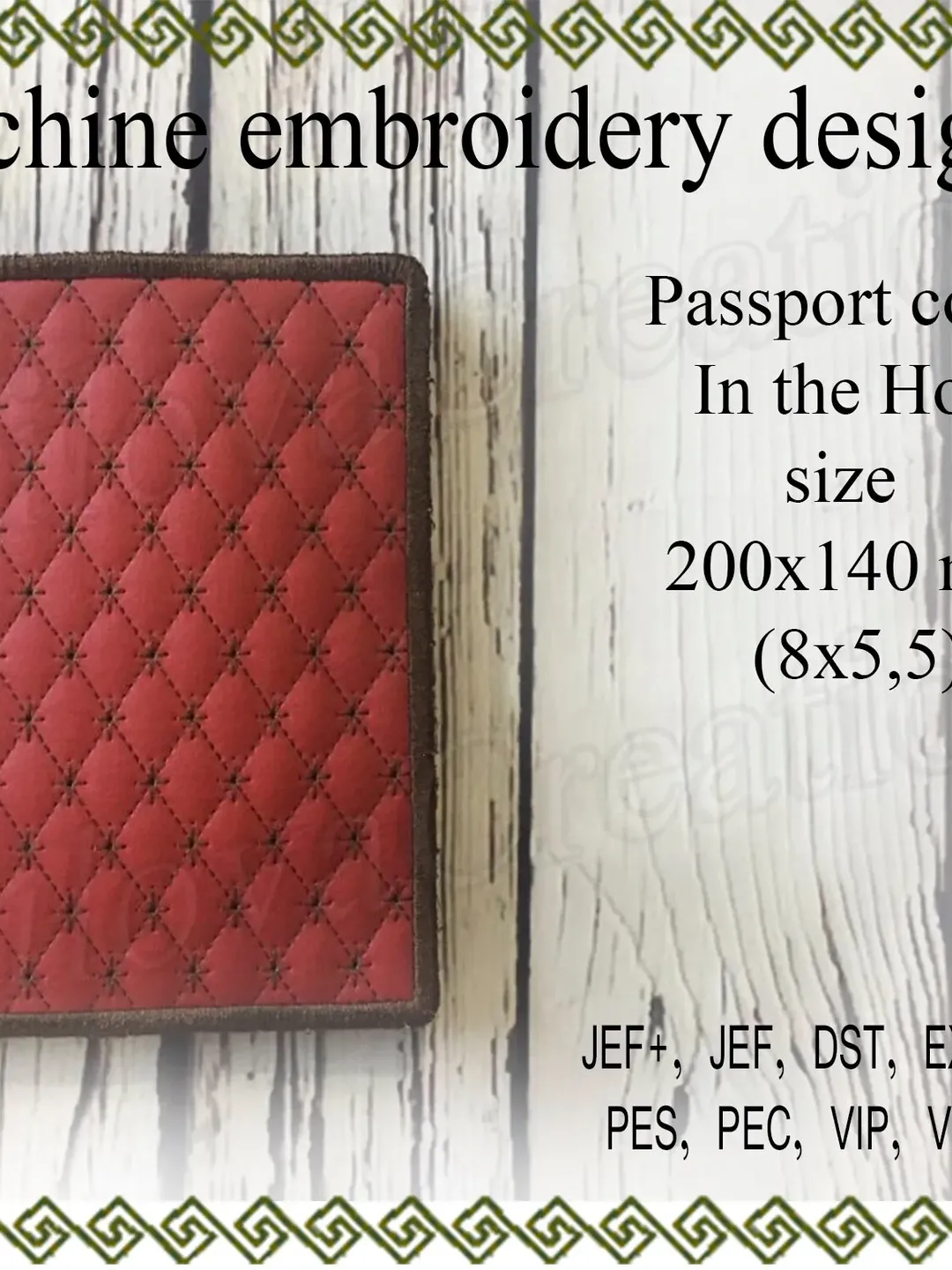 embroidery designs Passport cover In the Hoop trapunto Machine embroidery case ITH wedding embroidery File Instant Download.
