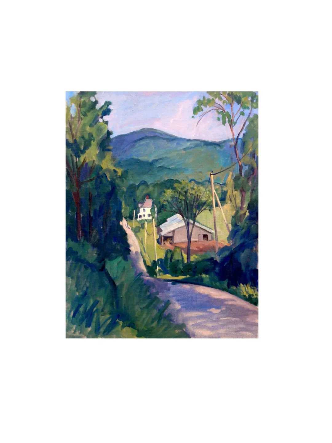 Large Original Berkshires Landscape Painting -Falling Light- American Plein Air Impressionist 22x28 Oil on Canvas, Signed Original Fine Art