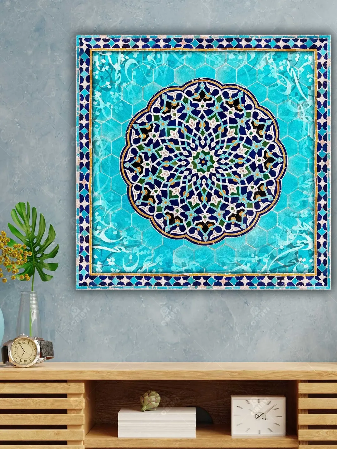 The Voice of LOVE on the Old Tile | Persian Wall Art | Persian Calligraphy Wall Art | Traditional Persian Gift | Persian Art